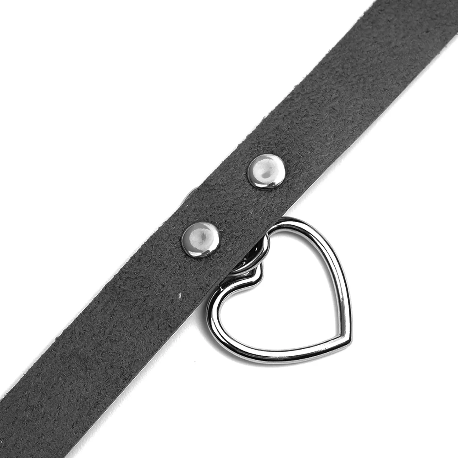 MILAKOO Heart Shape with Chains Pu Choker for Women Goth Costume Accessory Necklace Adjustable