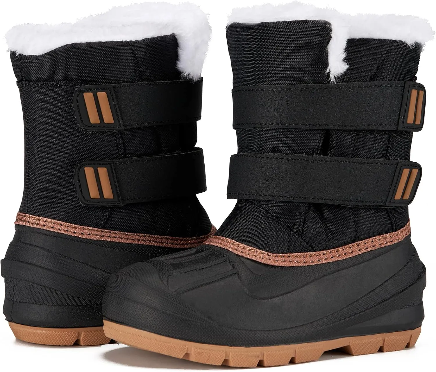 MORENDL Toddler Winter Snow Boots Waterproof Insulated Faux Fur Boys Girls Hiking Boots (Toddler/Little Kid)