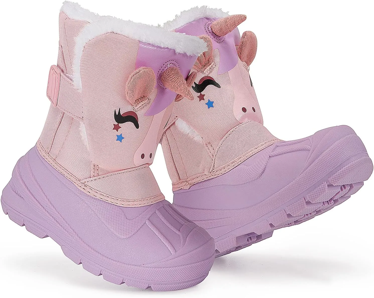 MORENDL Toddler Winter Snow Boots Waterproof Insulated Faux Fur Boys Girls Hiking Boots (Toddler/Little Kid)