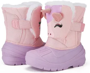 MORENDL Toddler Winter Snow Boots Waterproof Insulated Faux Fur Boys Girls Hiking Boots (Toddler/Little Kid)