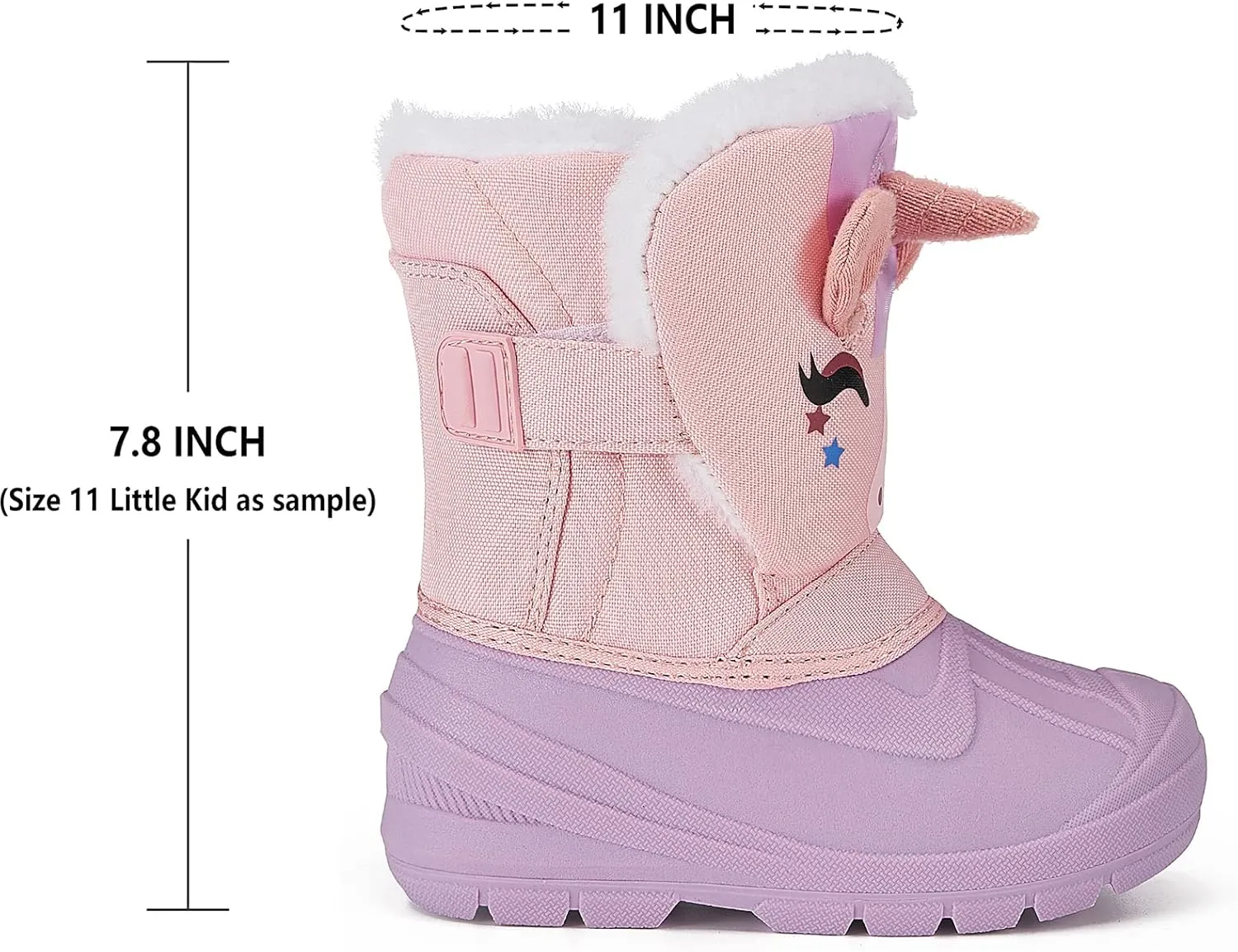 MORENDL Toddler Winter Snow Boots Waterproof Insulated Faux Fur Boys Girls Hiking Boots (Toddler/Little Kid)