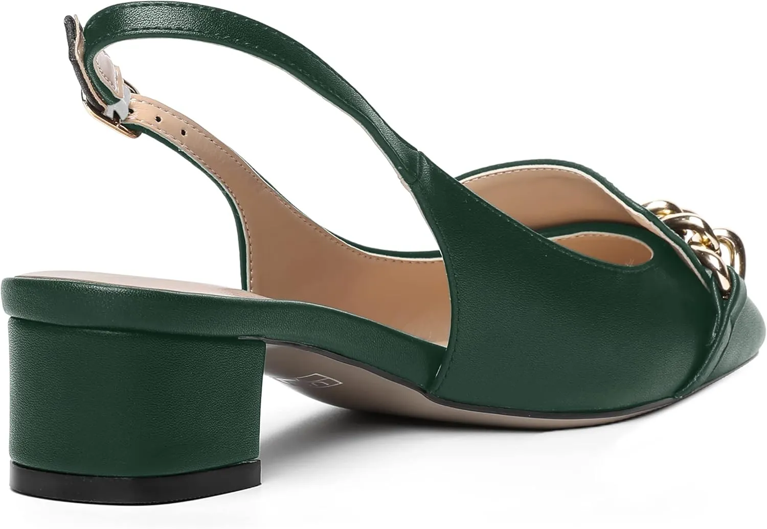 MOVINSTEPS Womens Square Toe Matte Buckle Wedding Metal Solid Dress Adjustable Strap Block Low Heel Pumps Shoes 1.5 Inch