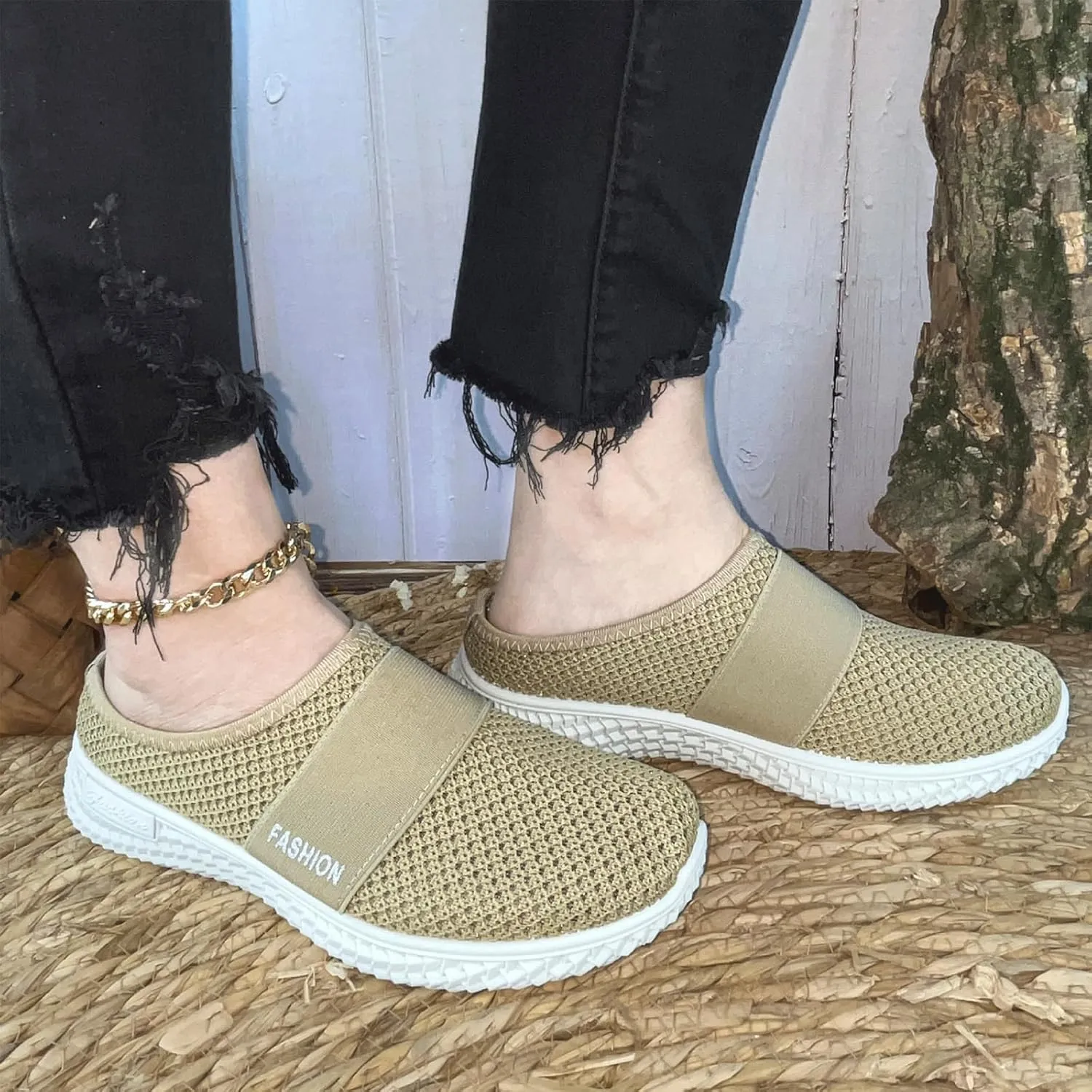Mules Clogs for Women Diabetic Air-Cushion Slip-On Walking Shoes Lightweight Platform Mesh Mules Sneaker Sandals Orthopedic Slippers Backless Sneakers