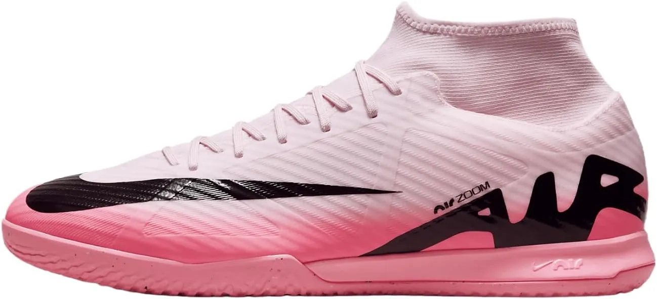 Nike Mercurial Superfly 9 Academy IC High-Top Soccer Shoes (DJ5627-601, Pink Foam/Black) Size 13
