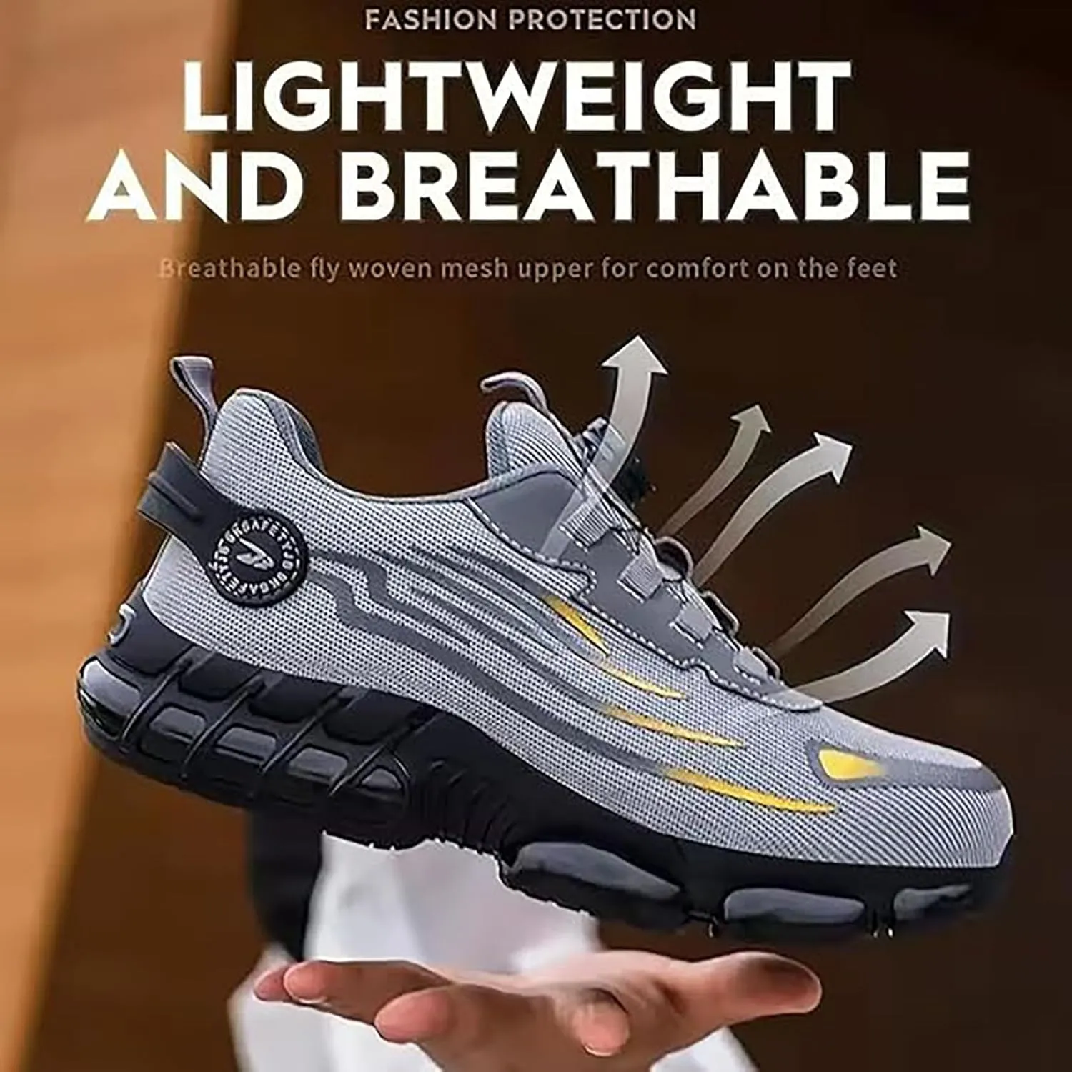 Noozier Safety Shoes, Noozier Safety Shoes Mens Steel Toe, Velva Secured Shoe, Comfortable Puncture Proof Sneakes Boots Air Cushion