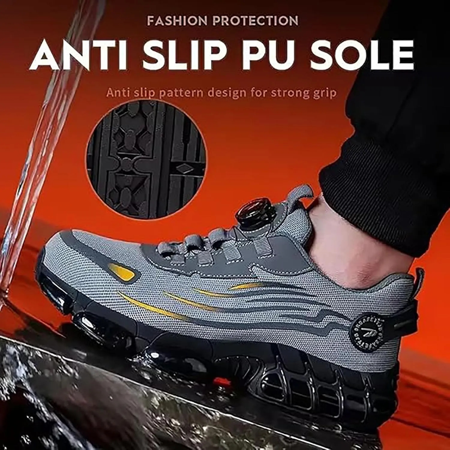 Noozier Safety Shoes, Noozier Safety Shoes Mens Steel Toe, Velva Secured Shoe, Comfortable Puncture Proof Sneakes Boots Air Cushion