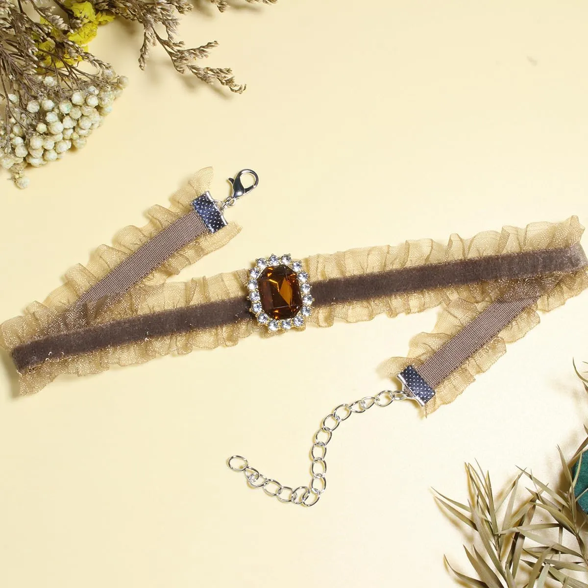 Nova&Aria Chokers Set For Women Heart Choker Necklaces Flower Pendant Velvet Cute Pink Turquoise Blue White Black Choker Necklace Christmas Colorful Lace Chokers