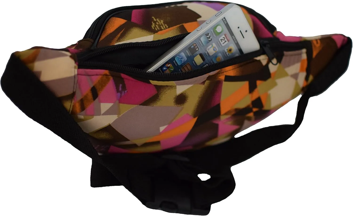 Nylon Fanny Pack Pouch Waist Bag Slim Design Hiking Camping Outdoors Traveling (Abstract)