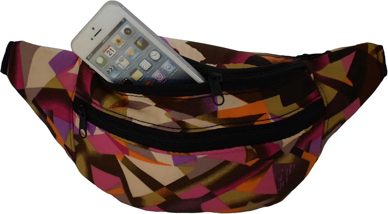 Nylon Fanny Pack Pouch Waist Bag Slim Design Hiking Camping Outdoors Traveling (Abstract)