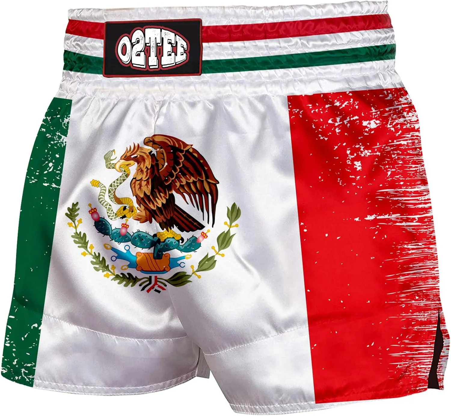 O2TEE Muay Thai Shorts Boxing Shorts MMA Kickboxing Traditional Styles Nation Shorts