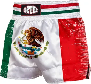 O2TEE Muay Thai Shorts Boxing Shorts MMA Kickboxing Traditional Styles Nation Shorts