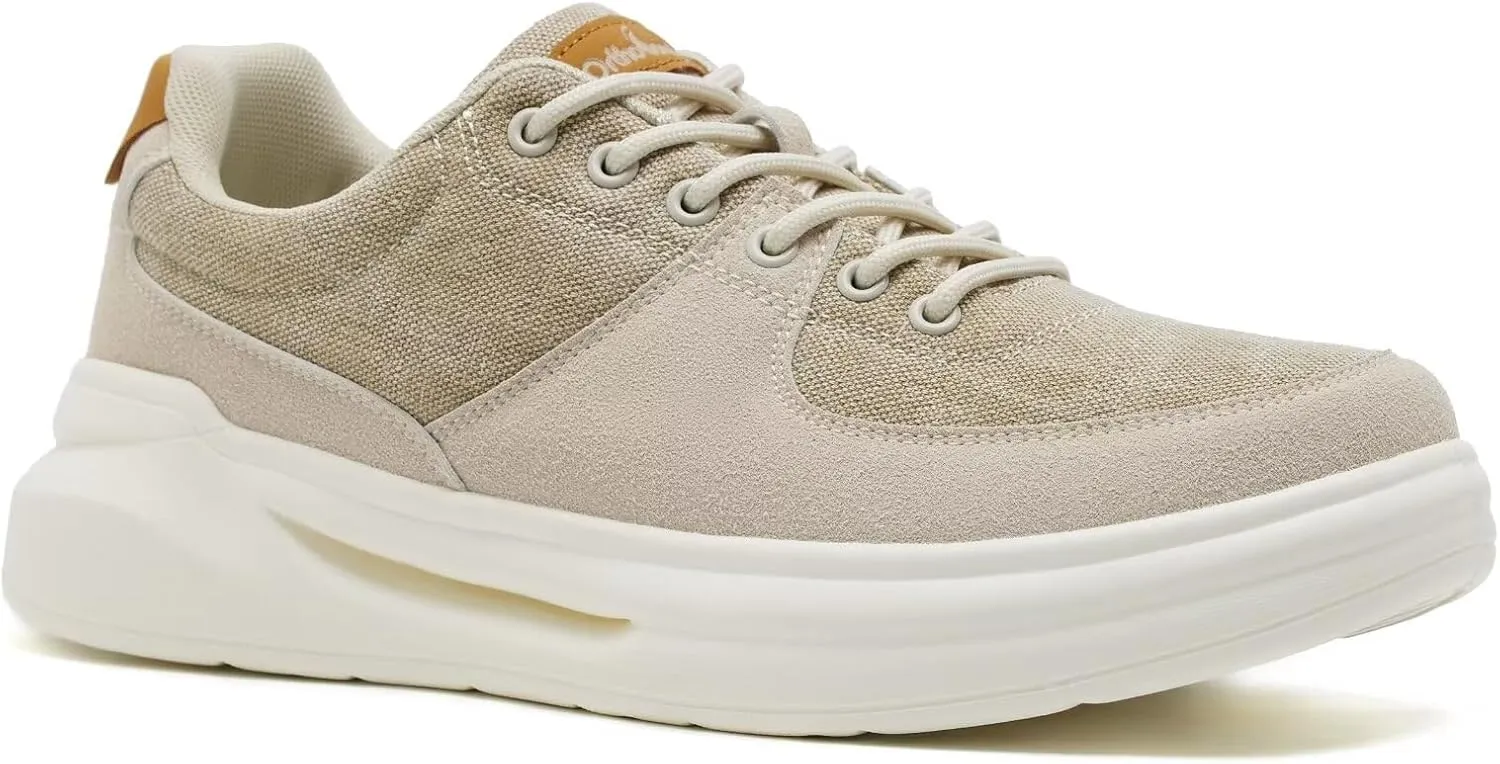 OrthoComfoot Men's Orthopedic Fashion Sneakers for Plantar Fasciitis: Comfortable Walking Shoes with Arch Support, Casual Cushion Orthotic Shoes for Foot and Heel Pain Relief