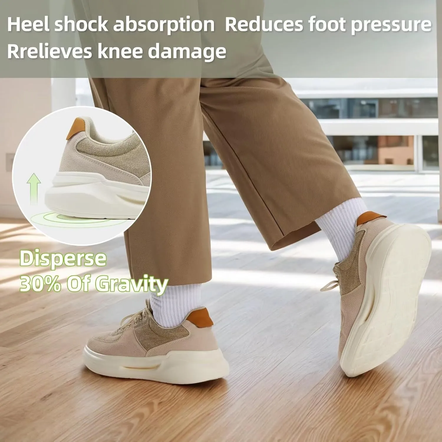 OrthoComfoot Men's Orthopedic Fashion Sneakers for Plantar Fasciitis: Comfortable Walking Shoes with Arch Support, Casual Cushion Orthotic Shoes for Foot and Heel Pain Relief