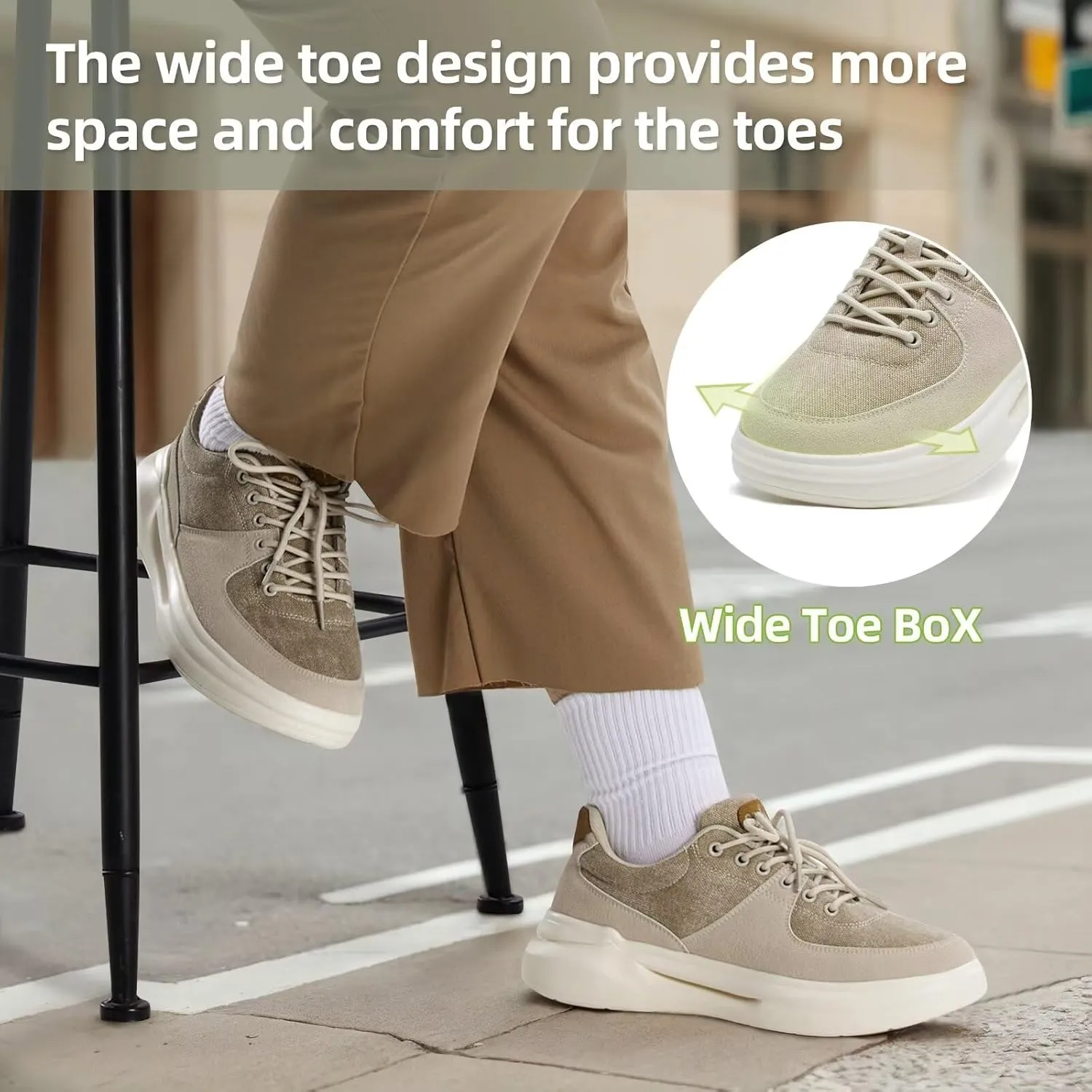 OrthoComfoot Men's Orthopedic Fashion Sneakers for Plantar Fasciitis: Comfortable Walking Shoes with Arch Support, Casual Cushion Orthotic Shoes for Foot and Heel Pain Relief