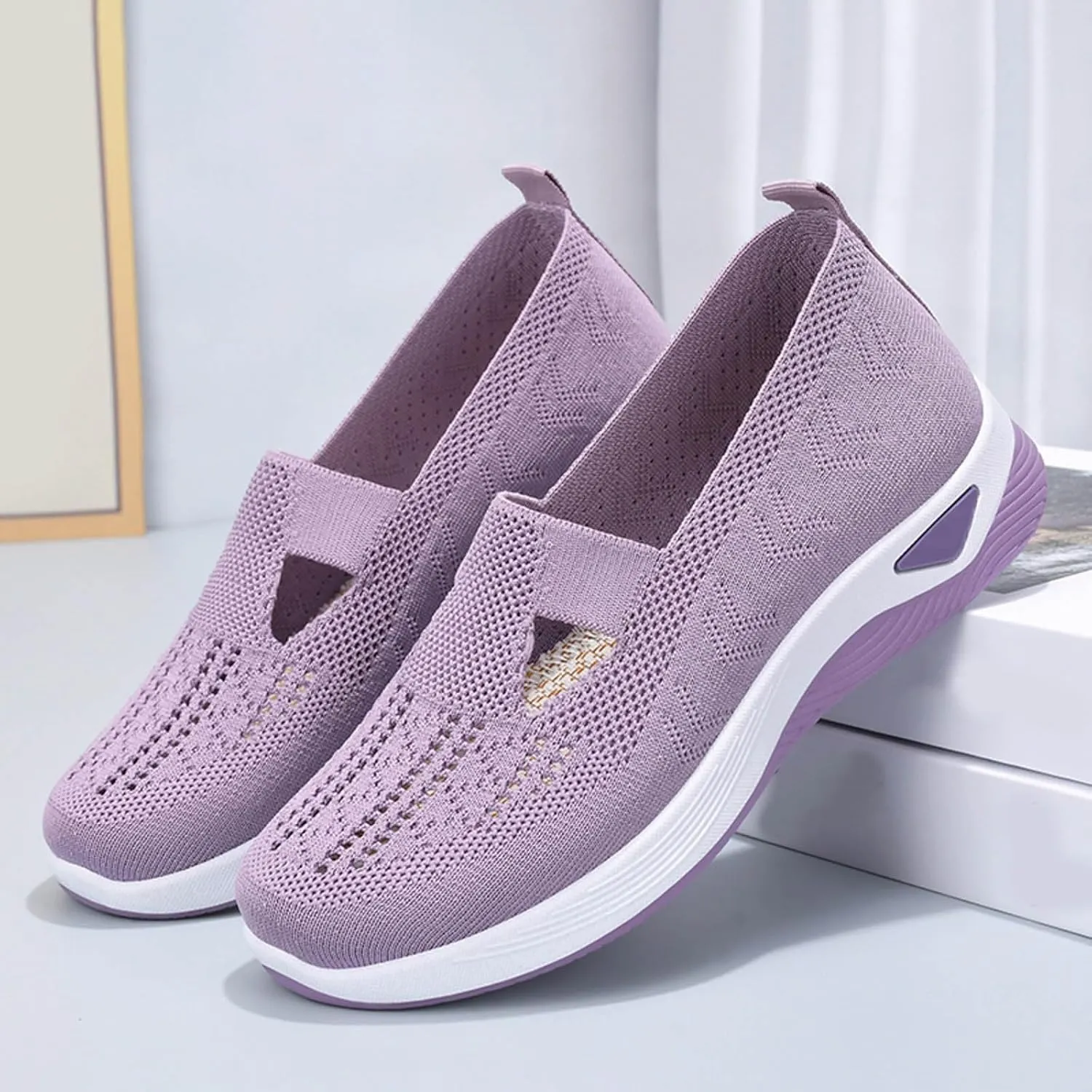 Orthopedic Slip On Shoes for Foot Pain Relief Womens Walking Sneakers with Arch Support Comfortable Casual Loafers Plantar Fasciitis Diabetic Feet