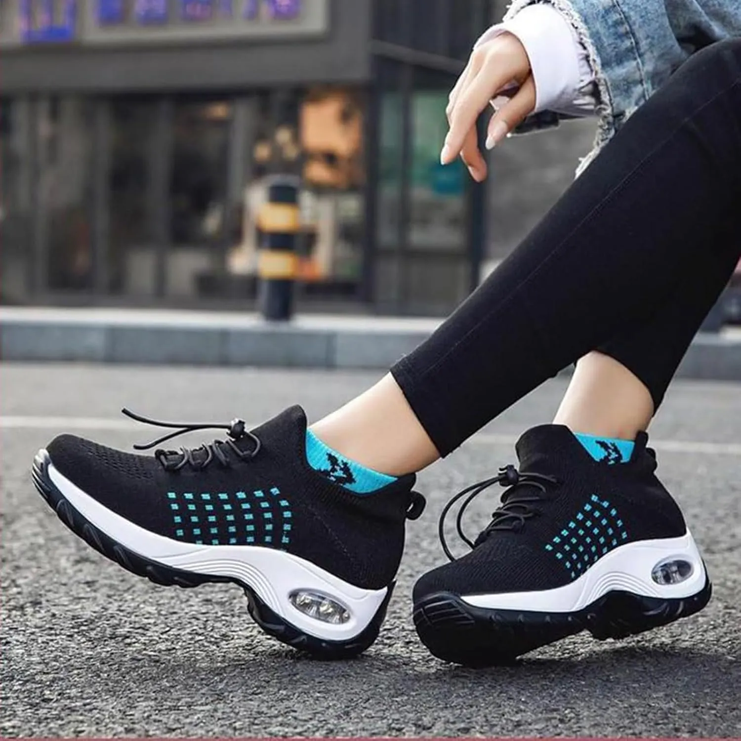 Orthopedic Sneakers for Women Men Adjustable Elastic Strap Trainers Shoes,Lightweight Breathable Damping Air Cushion Sneakers Non-Slip Platform Waterproof Comfort Soles Sports Shoes with Arch Support