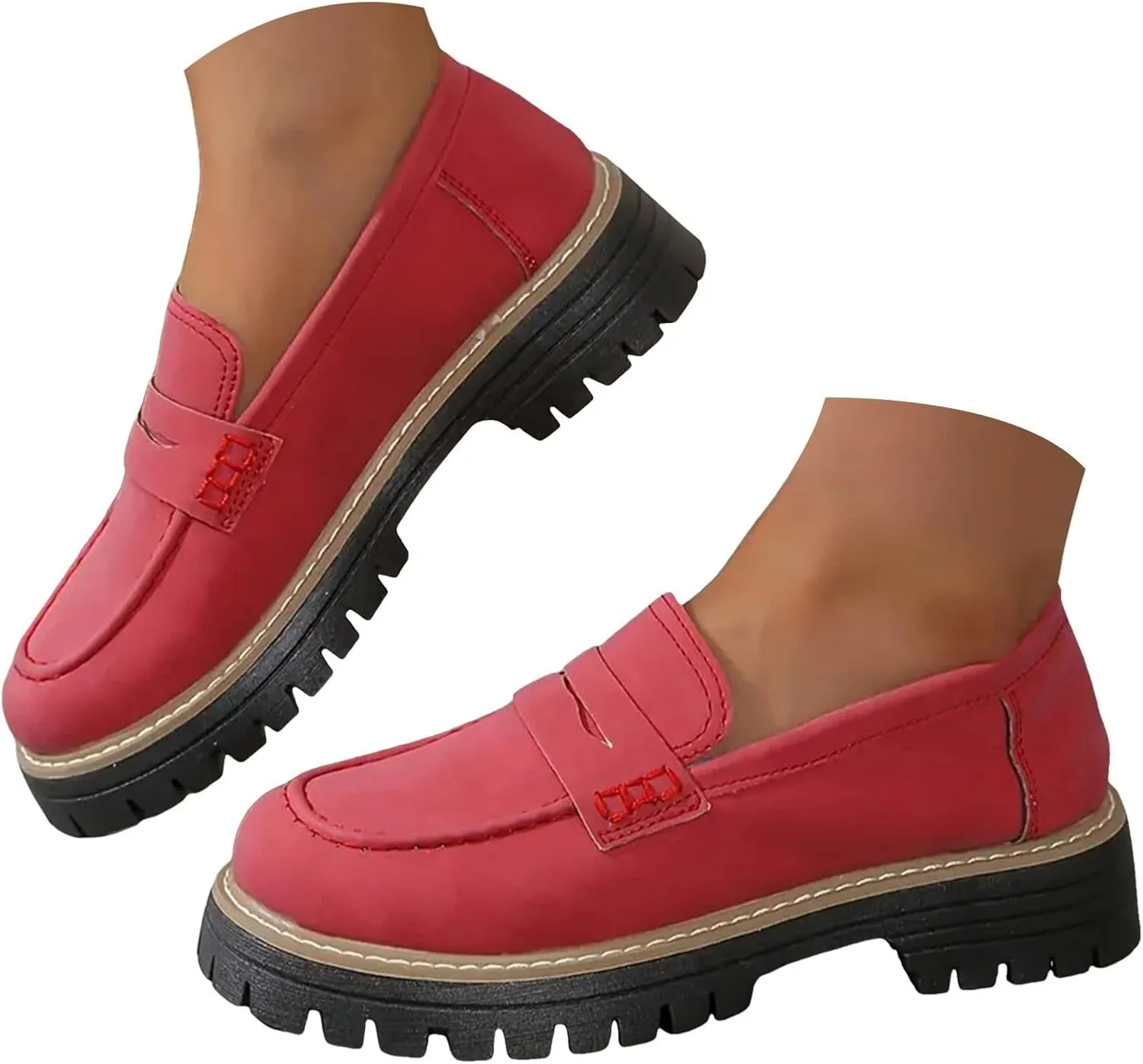 Orthoture-Orthopedic Platform Loafers Womens Round Toe Walking Shoes Comfort Lightweight Shoes Slip-on Casual Shoes
