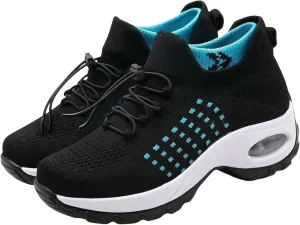 Orthowear Shoes for Women Lightweight Comfortable Stretch Cushion Sneakers Athletic Mesh Hollow Out Platform Loafers Slip On Air Wear Nurse Shoes