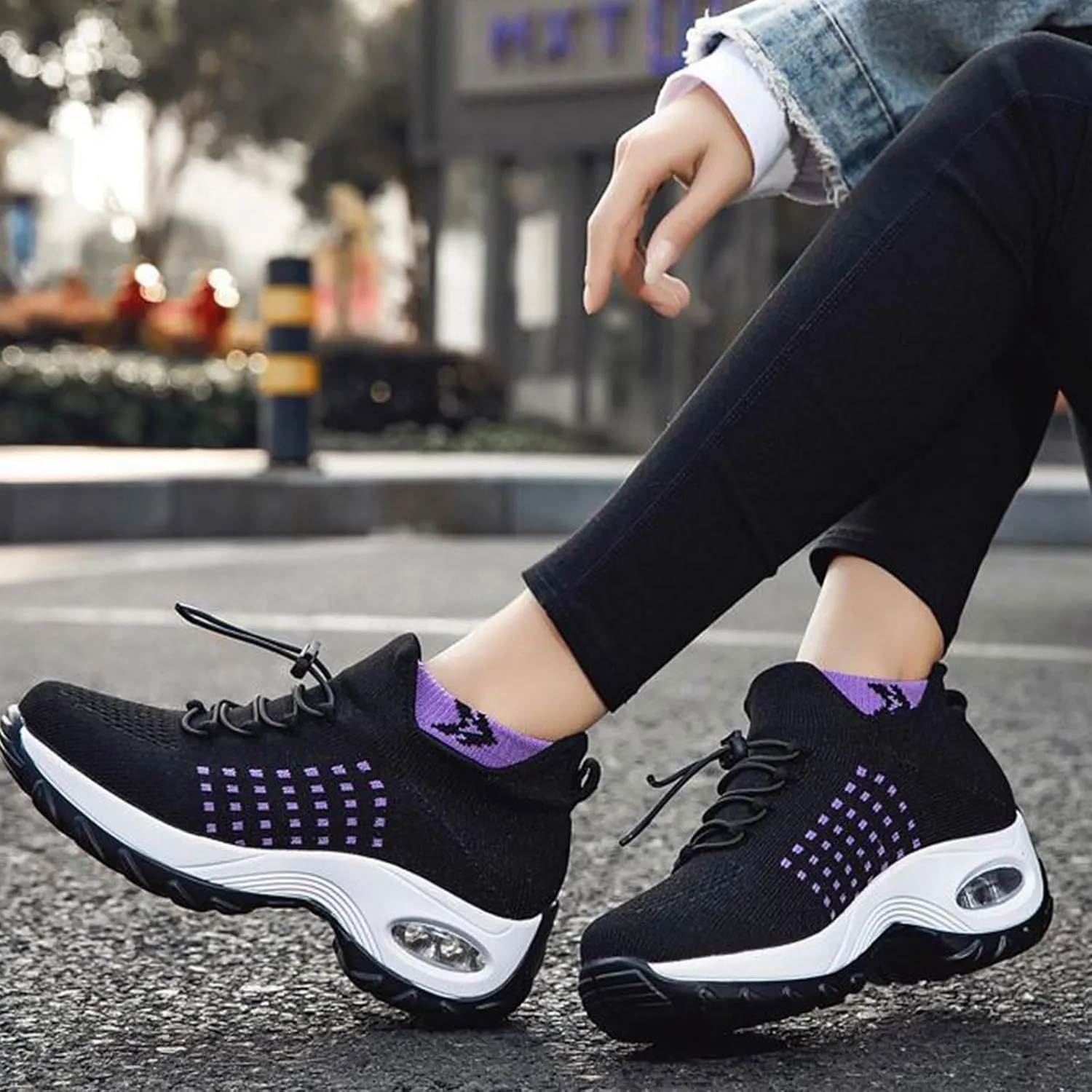 Orthowear Shoes for Women Lightweight Comfortable Stretch Cushion Sneakers Athletic Mesh Hollow Out Platform Loafers Slip On Air Wear Nurse Shoes