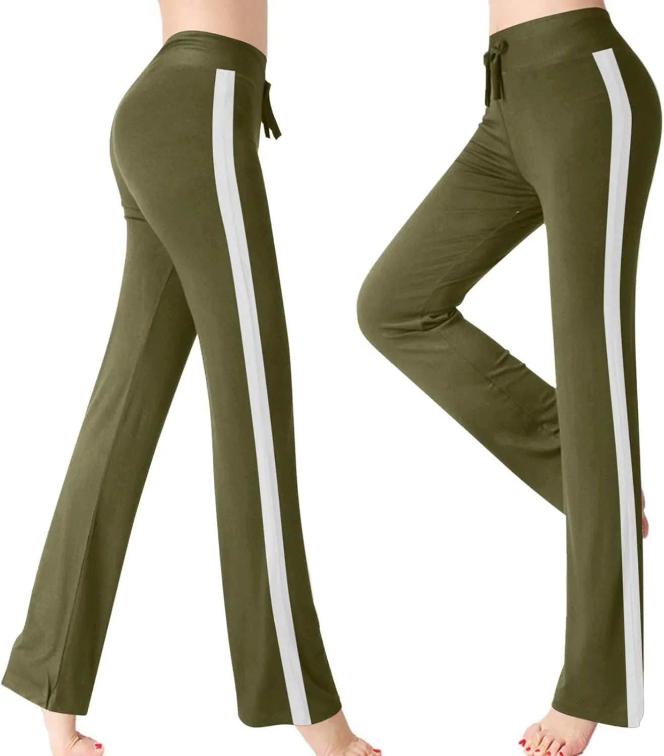 Pants for Women Yoga Pants Women Cotton Straight Wide Leg Drawstring Elastic Waist Lounge Trouser Women's Clothing