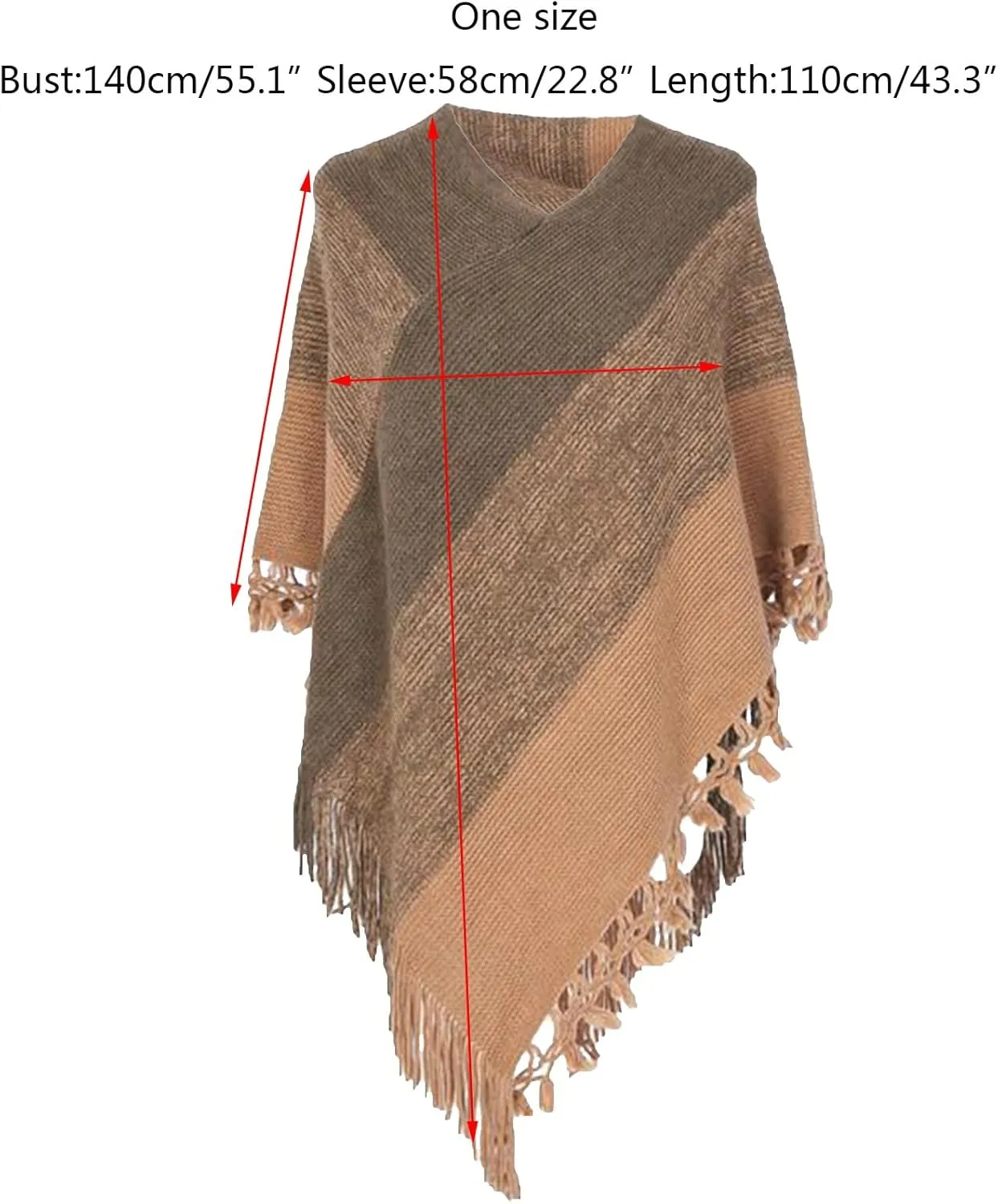 Pashmina Shawls and Wraps Winter Warm Soft Scarf for Women Fringed Edges Long Shawl Sweater Pullover Cape