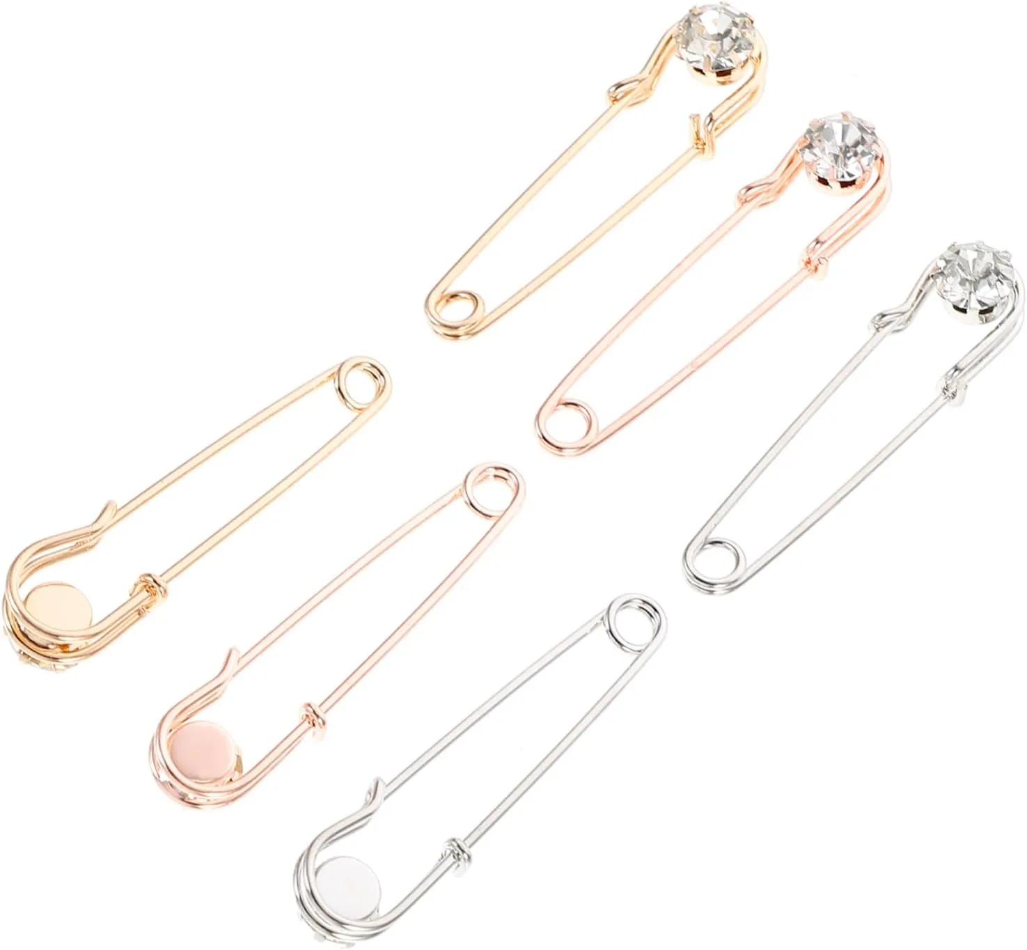 Pcs Gold Rhinestone Brooch Pins for Women Bowknot Lapel Pins Safety Backs Elegant Jewelry Accessories for Wedding Party