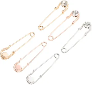 Pcs Gold Rhinestone Brooch Pins for Women Bowknot Lapel Pins Safety Backs Elegant Jewelry Accessories for Wedding Party