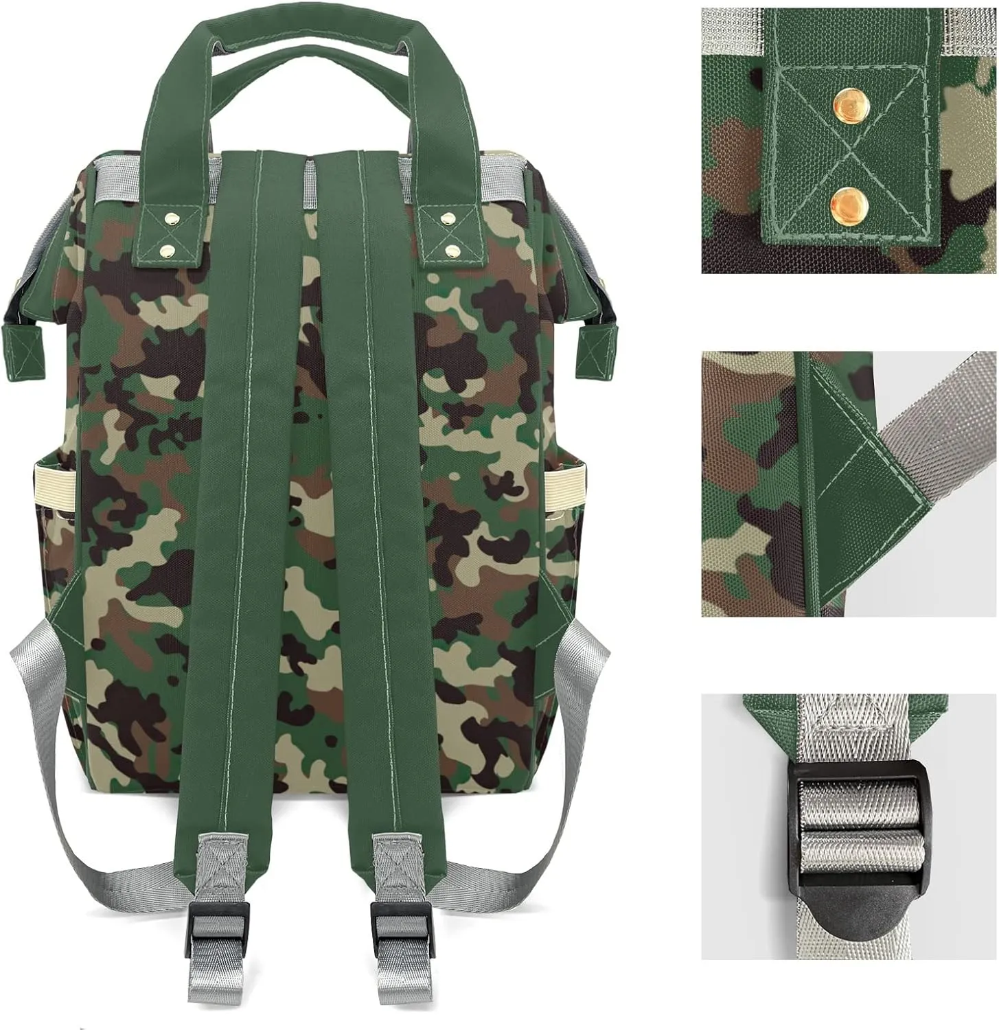 Personalized Camouflage Diaper Bag Shoulder Backpacks with Name Nursing Bags for Boys Girls