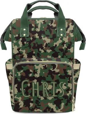 Personalized Camouflage Diaper Bag Shoulder Backpacks with Name Nursing Bags for Boys Girls