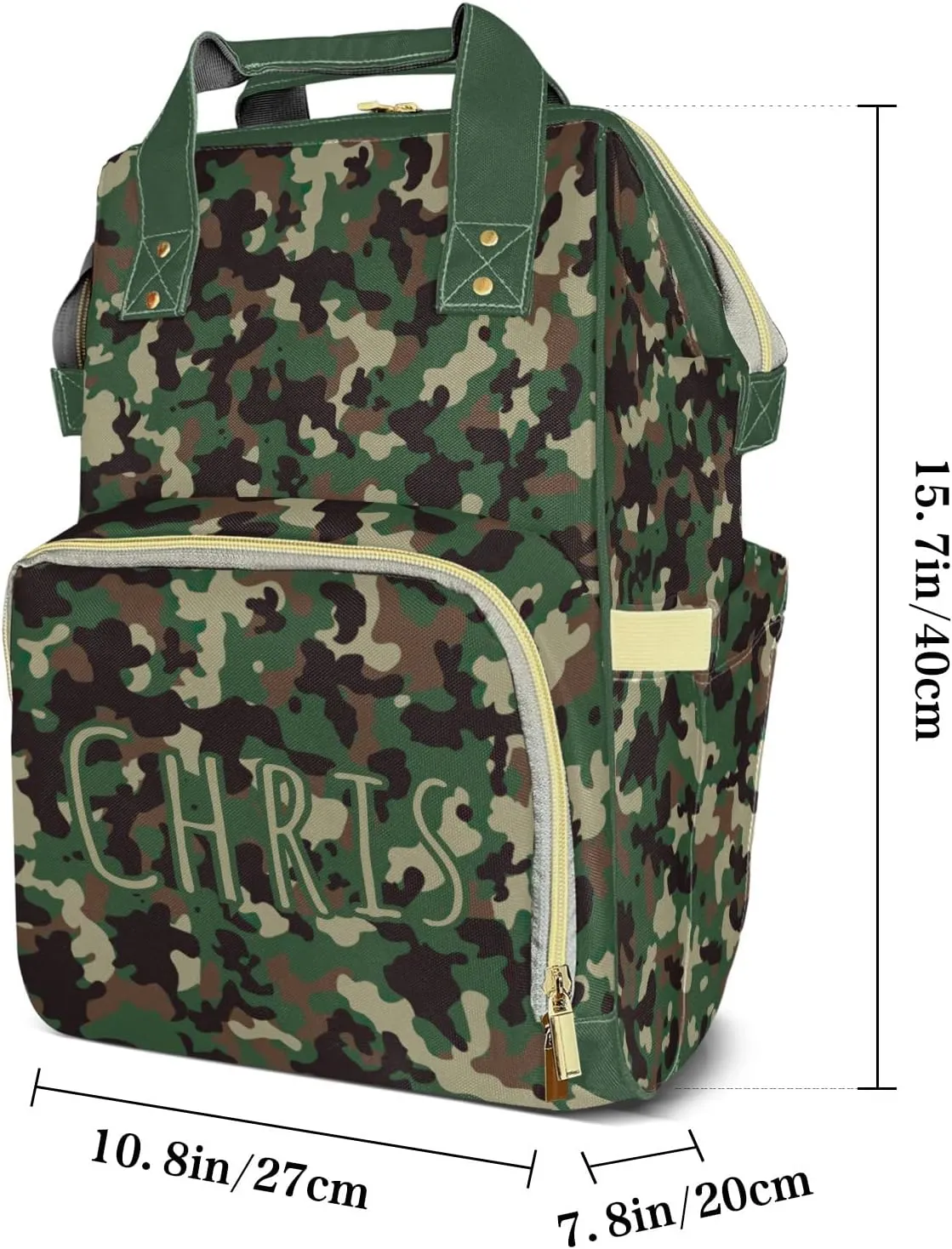 Personalized Camouflage Diaper Bag Shoulder Backpacks with Name Nursing Bags for Boys Girls
