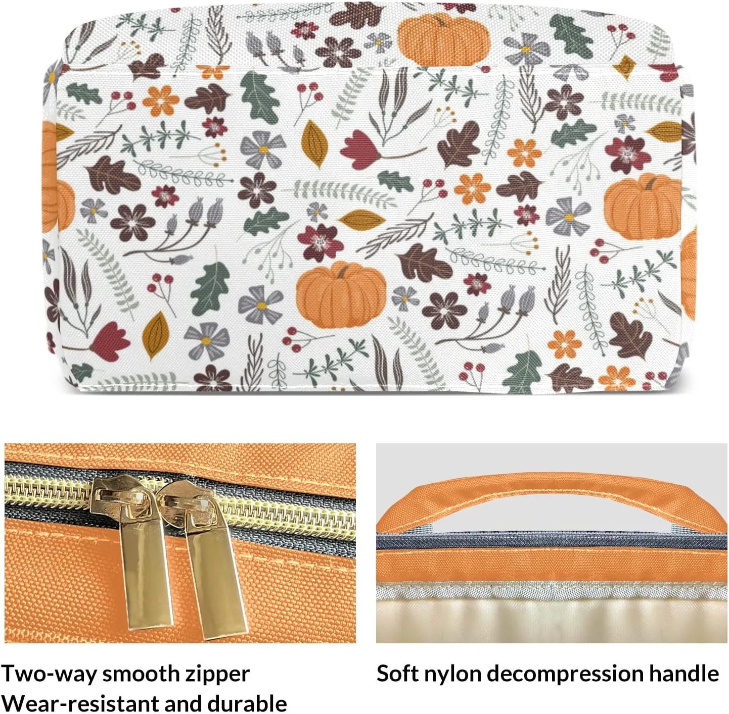 Personalized Pumpkin Thanksgiving Diaper Bag Shoulder Backpacks with Name Nursing Bags for Boys Girls