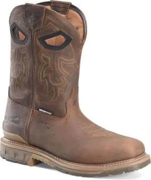PHANTOM RIDER Stanton 11 Waterproof Wide Square Composite Toe Roper Boots for Men with Dark Brown Barnyard Acid Resistant Leather, EH-Rated, Dark Brown (Brown) - 11.5 D