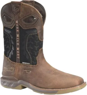 PHANTOM RIDER Zenon 11 Waterproof Wide Square Composite Toe Roper Boots for Men with Cumberland Cigar Leather Vamp and Textile & TPU Shaft