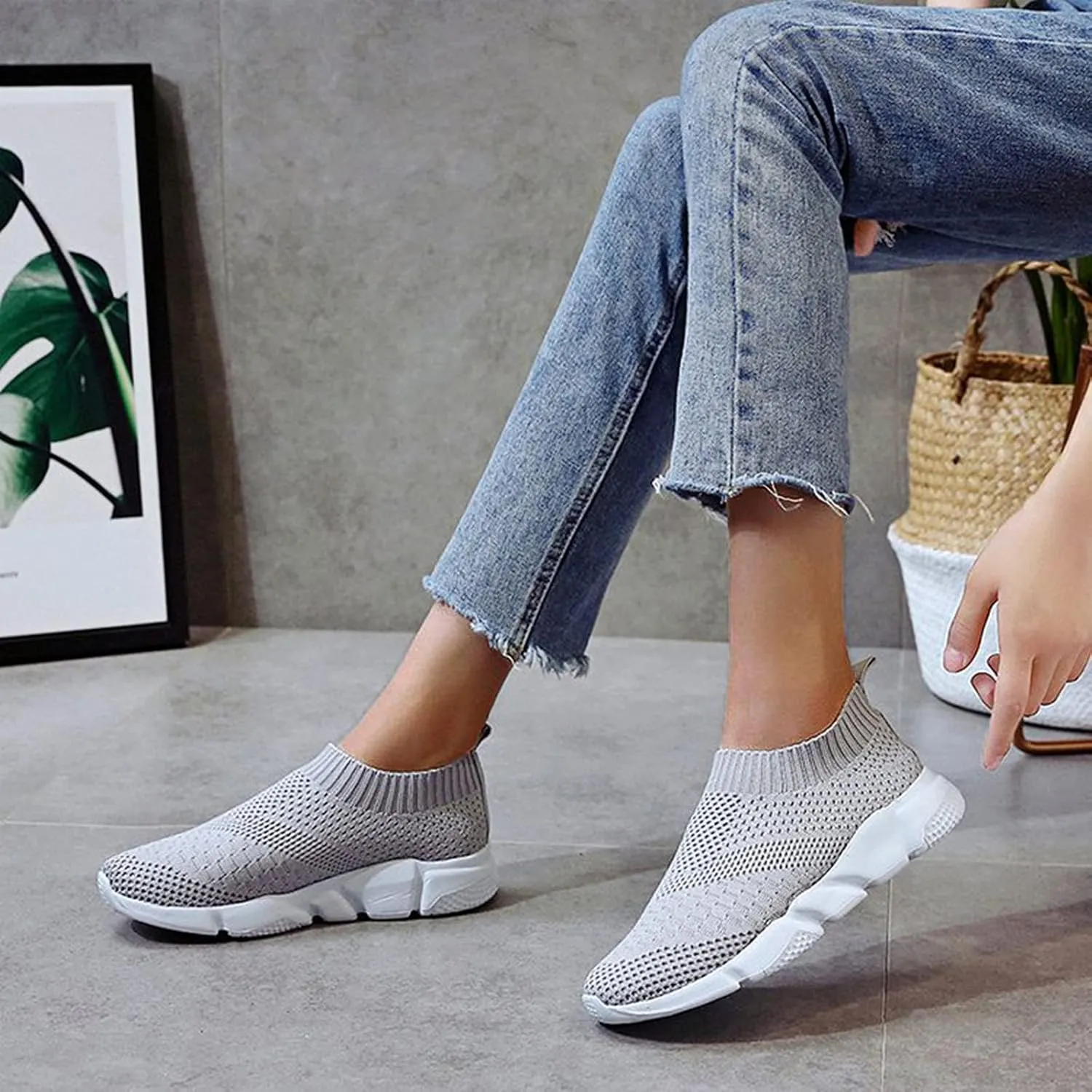 Platform Sneakers for Women 2023 Non Slip Zapatillas Blancas para Mujer De Tacon Bajo Black Tennis Shoes for Women Non Slip Women's Sneakers Wide Zapatos De Trabajo para Mujer