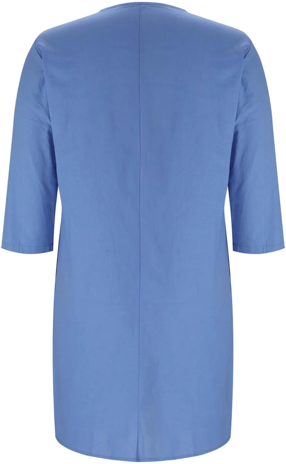 Plus Size Dresses for Curvy Women Casual V Neck 3/4 Sleeve Midi Dress Loose Fit Side Slit T-Shirt Dress with Buttons