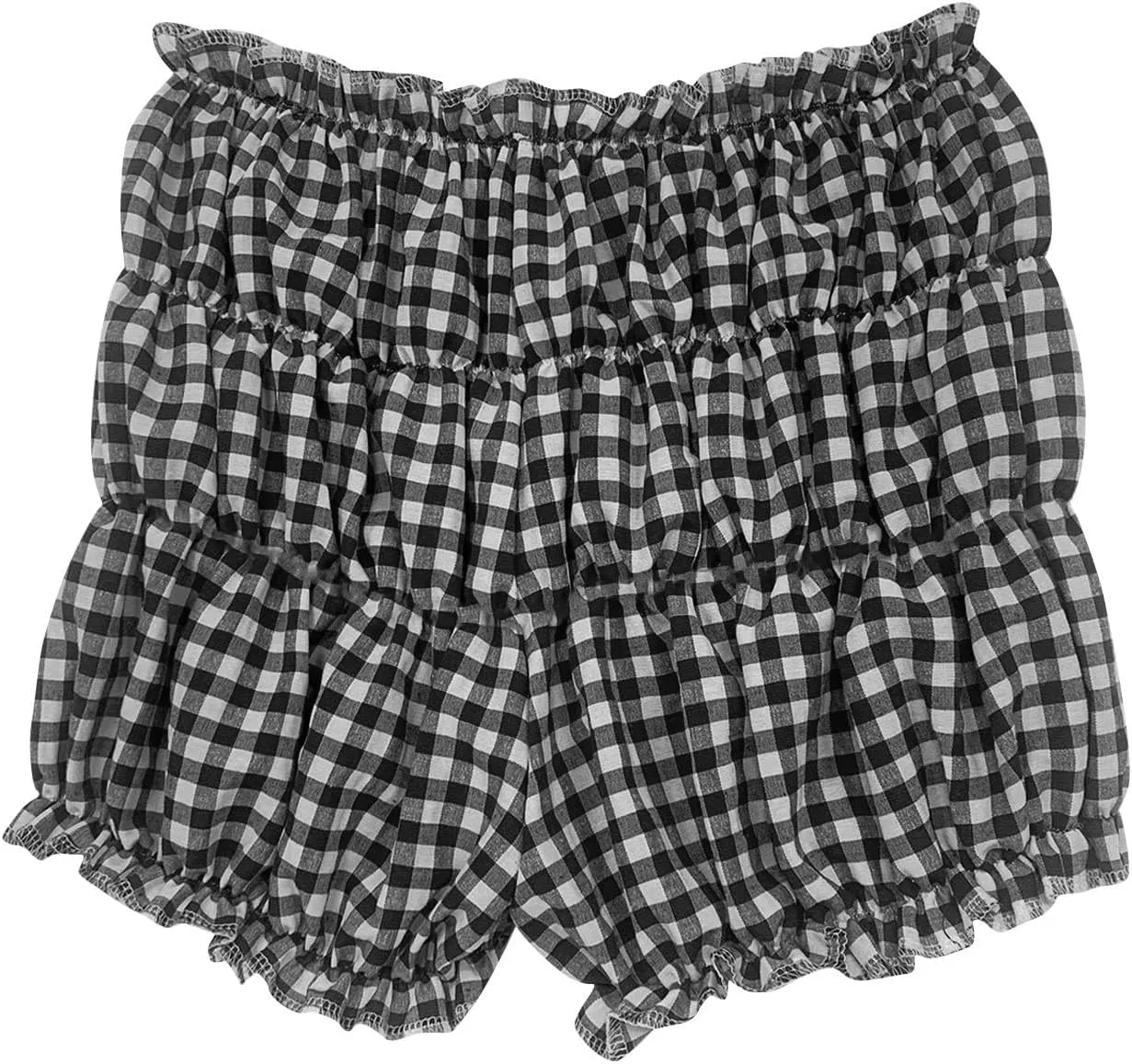 POHADON Women's Plaid Layered Ruffle Shorts Cute Lolita Shorts Mini Casual Pajama Shorts Y2k Gingham Boxer Lounge Shorts