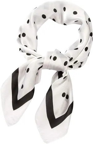 Polka Ribbon Kerchief Scarves Scarf Scarf Women Dot 70x70cm Neck Scarf Scarf Women for Winter (White, 70X70cm)