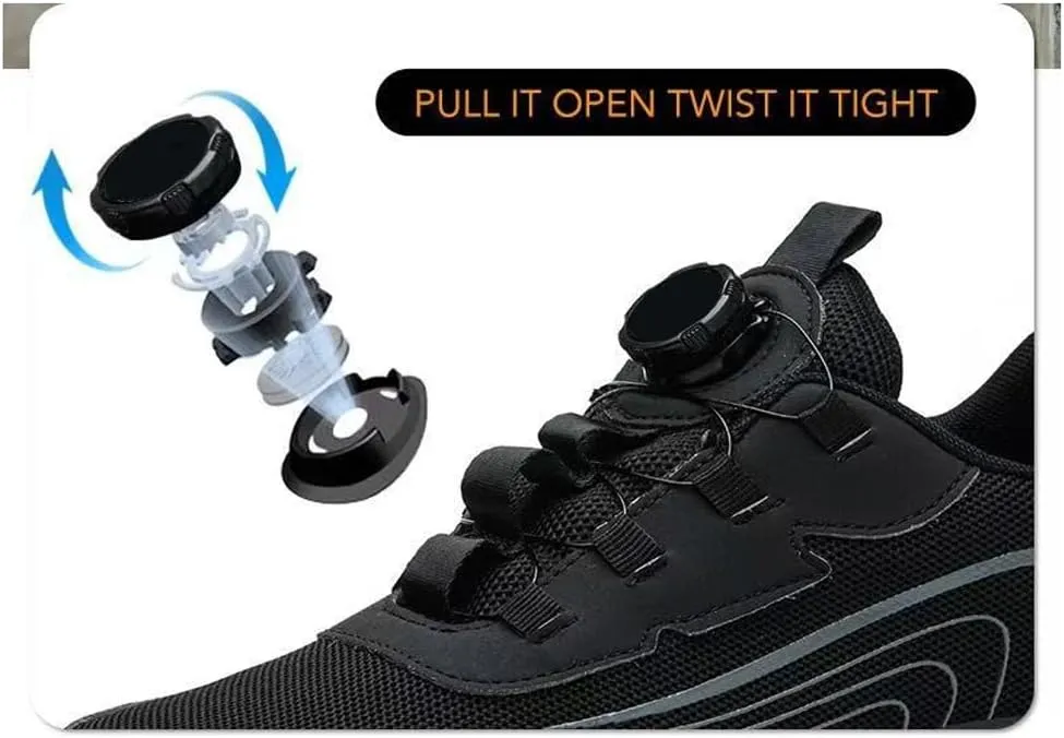 Prestivos Shoes, Steel Toe Safety Work Shoes,Anti-Slip Lightweight Puncture Proof Steel Toe Sneakes, Comfortable Smash Stab Resistant Air Cushion