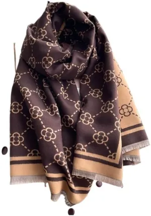 Print Winter Scarf Cashmere Thicken Warm Women Shawl Pashmina Female Foulard Wrap HIjab Neckerchief