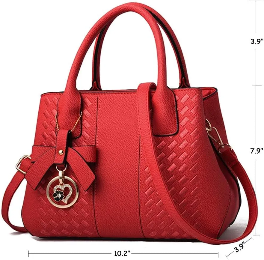 Purses And Handbags For Women Fashion Ladies Solid Color Pu Leather Top Handle Satchel Cross Body Shoulder Tote Bag