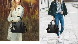 Purses And Handbags For Women Fashion Ladies Solid Color Pu Leather Top Handle Satchel Cross Body Shoulder Tote Bag