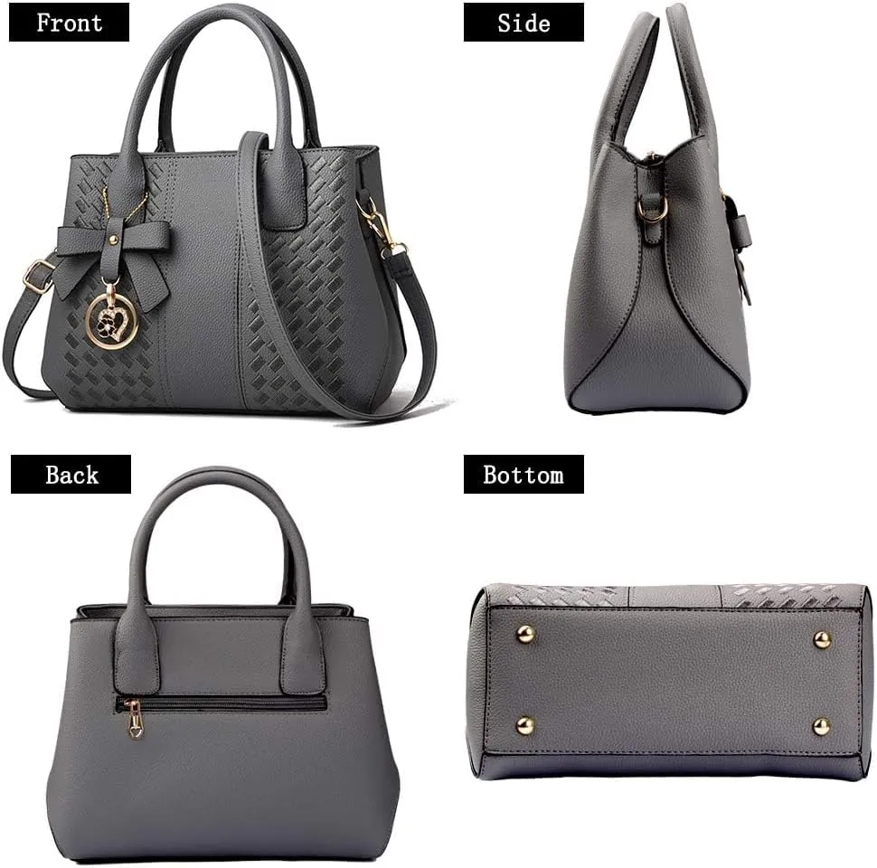 Purses And Handbags For Women Fashion Ladies Solid Color Pu Leather Top Handle Satchel Cross Body Shoulder Tote Bag