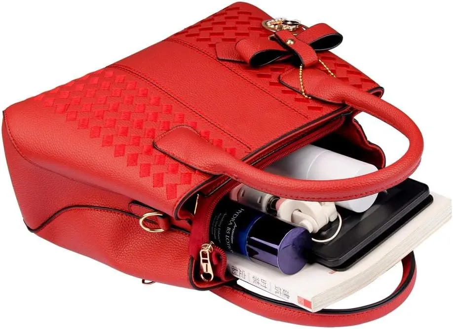Purses And Handbags For Women Fashion Ladies Solid Color Pu Leather Top Handle Satchel Cross Body Shoulder Tote Bag