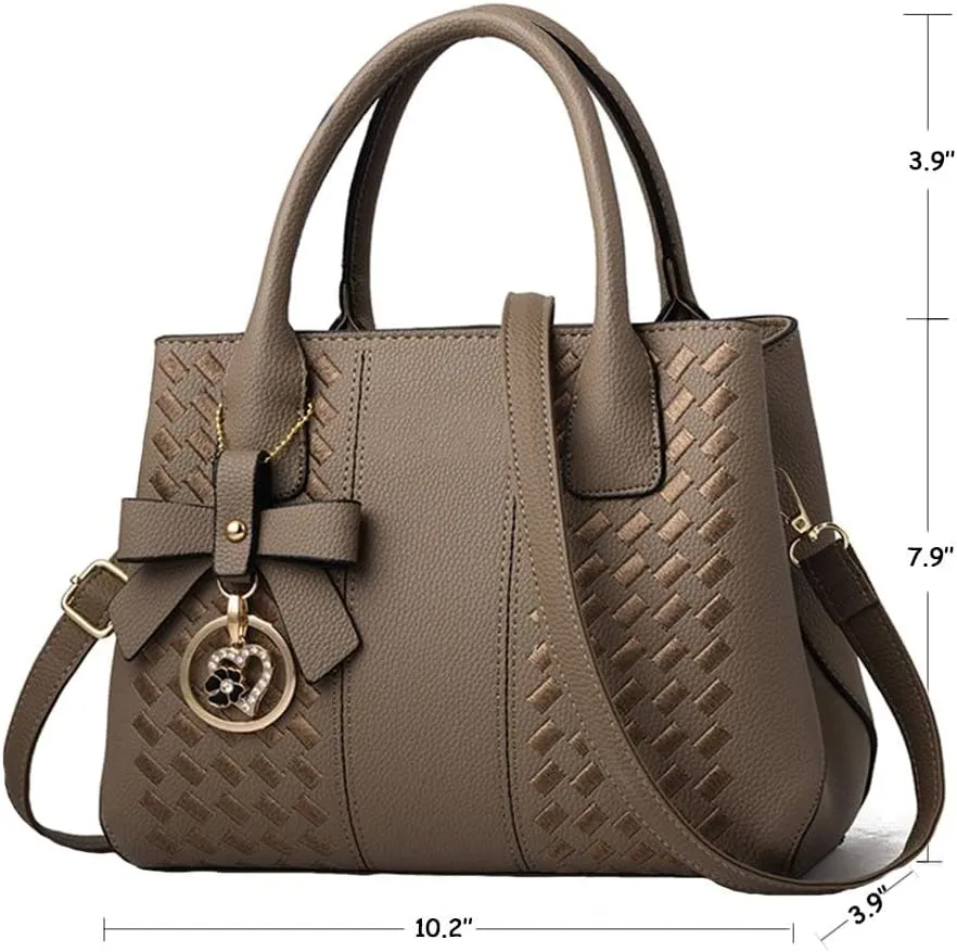 Purses And Handbags For Women Fashion Ladies Solid Color Pu Leather Top Handle Satchel Cross Body Shoulder Tote Bag
