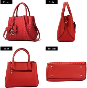Purses And Handbags For Women Fashion Ladies Solid Color Pu Leather Top Handle Satchel Cross Body Shoulder Tote Bag