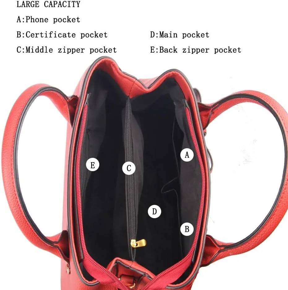 Purses And Handbags For Women Fashion Ladies Solid Color Pu Leather Top Handle Satchel Cross Body Shoulder Tote Bag