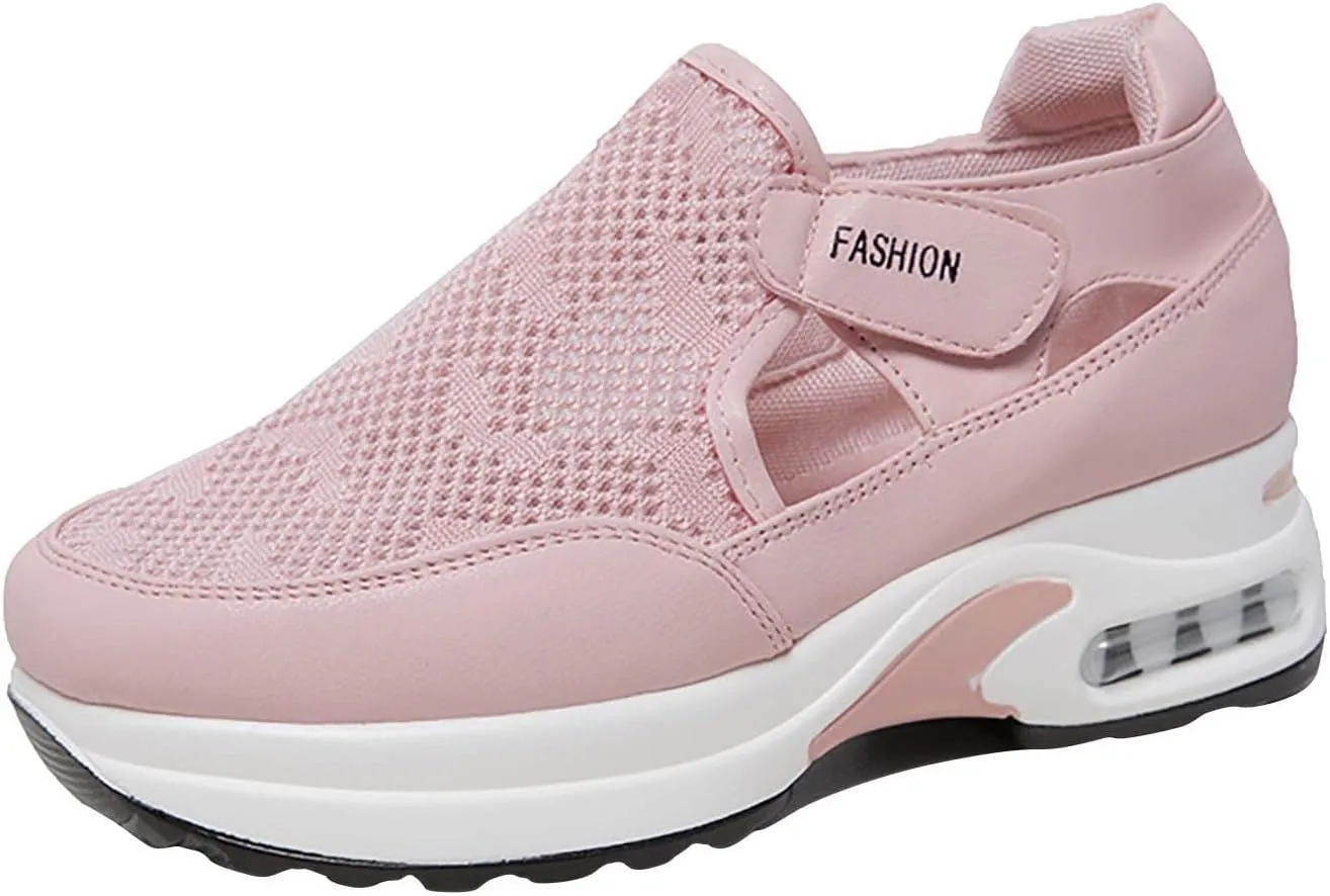 Running Shoes for Women Trendy Hollow Out Sneakers Slip on Canvas Shoe Fashion Casual Summer Comfy Walking Platform Loafers Footwear