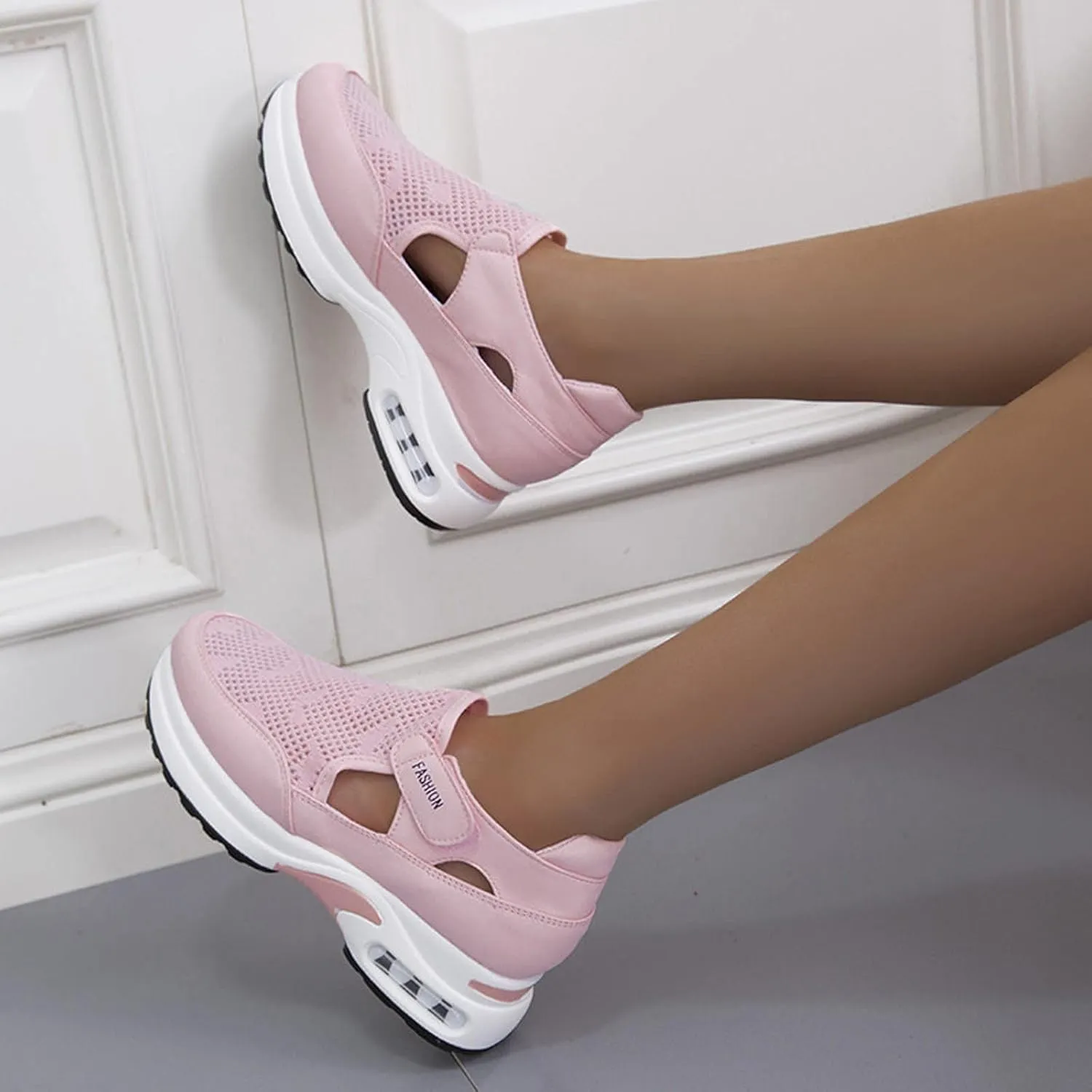 Running Shoes for Women Trendy Hollow Out Sneakers Slip on Canvas Shoe Fashion Casual Summer Comfy Walking Platform Loafers Footwear