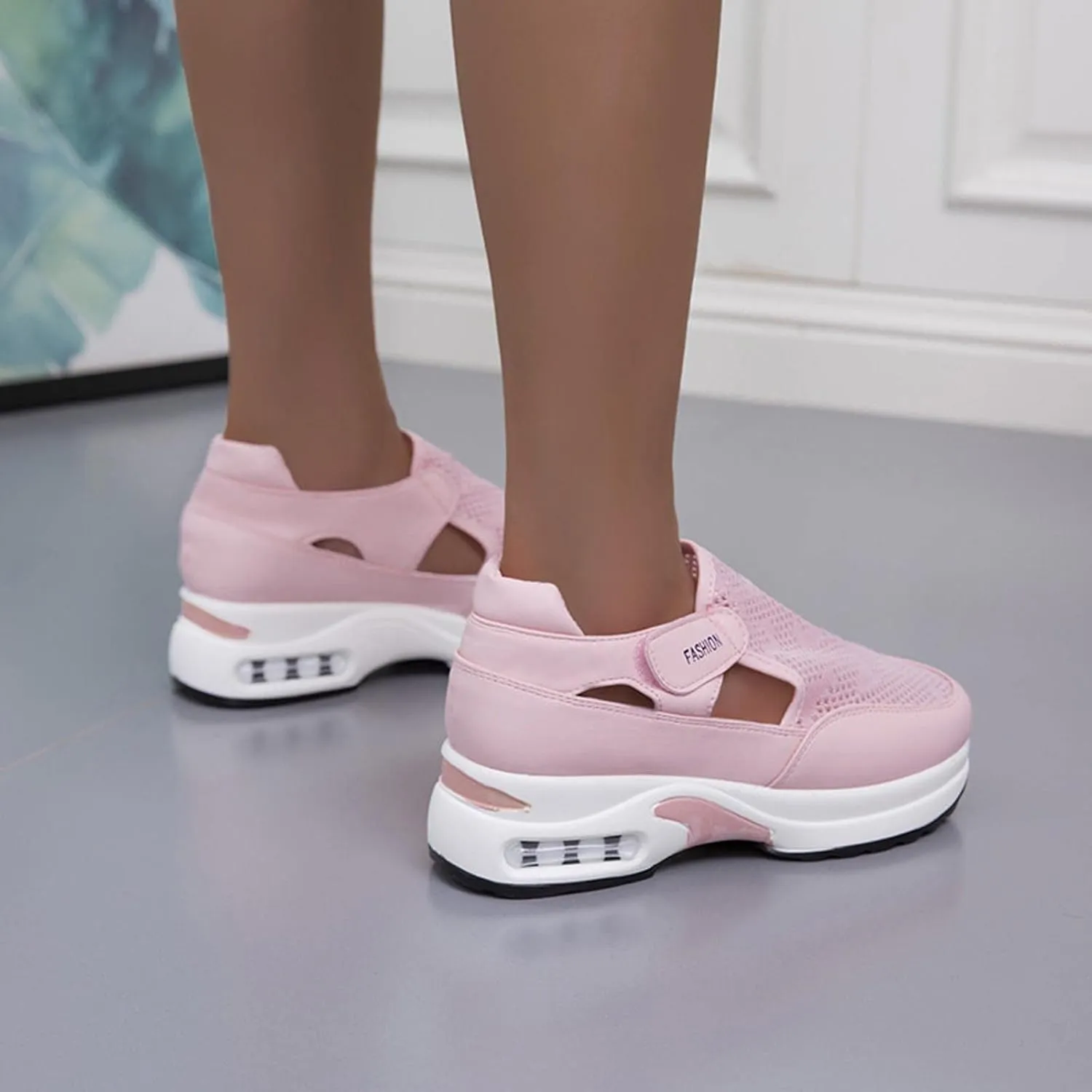 Running Shoes for Women Trendy Hollow Out Sneakers Slip on Canvas Shoe Fashion Casual Summer Comfy Walking Platform Loafers Footwear