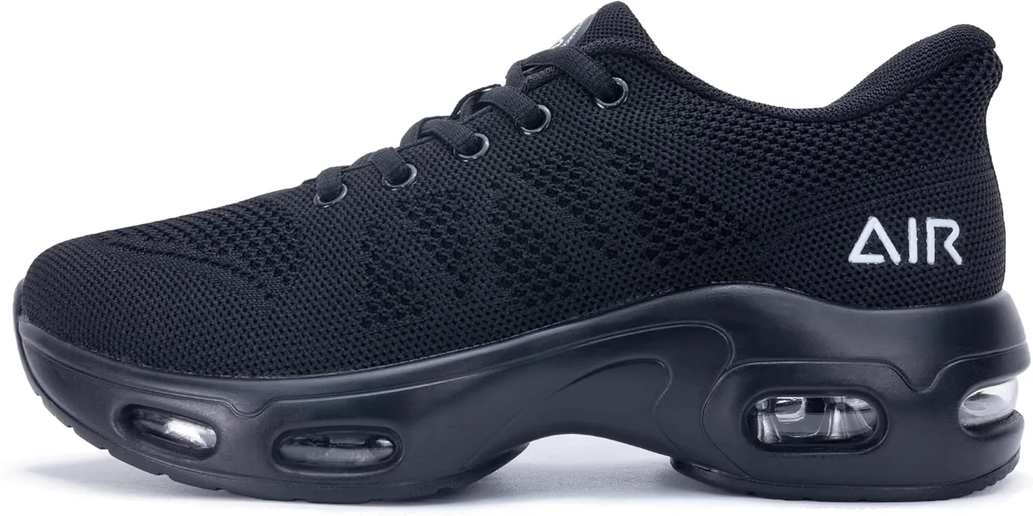 Running Shoes for Womens Slip On Air Tennis Shoe Comfortable Walking Non Slip Athletic Gym Workout Fashion Sneakers AllBlack US 7